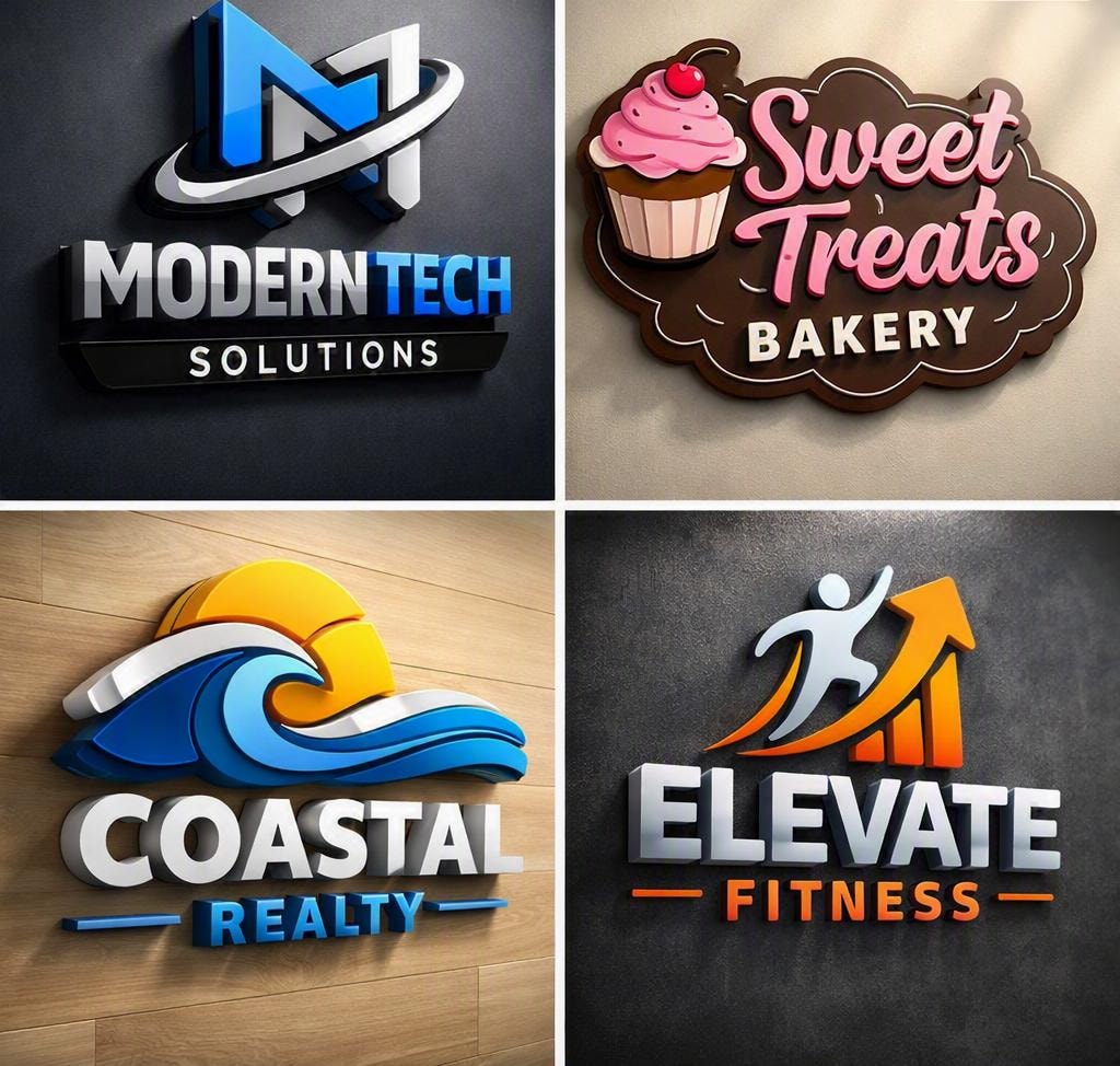 3D acrylic dimensional business sign with metallic standoffs