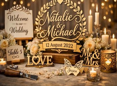 Laser cut wedding decorations